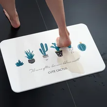 LISM Quick-drying cactus diatom mud mat durable quick-drying absorbent bathroom carpet non-slip diatom carpet