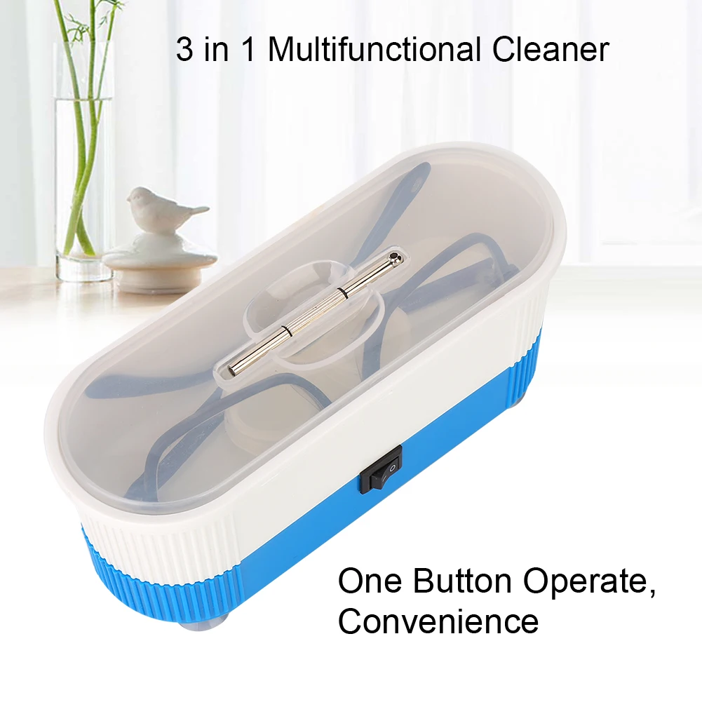 Mini Ultra sonic Cleaner 3 в 1 Ультразвуковая мойка для ванной ювелирные изделия очки