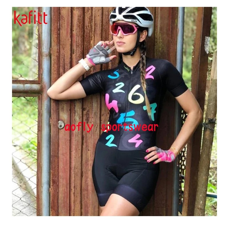 2021 Women's Triathlon Short Sleeve Cycling Jersey Sets Skinsuit Maillot Ropa Ciclismo Bicycle Clothing Bike Shirts Go Jumpsuit