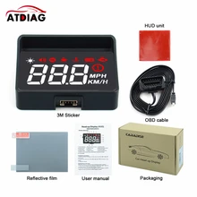 Quente!! cabeça do carro hud up display a100s obd2 ii euobd sistema de aviso excesso de velocidade projetor pára-brisa automático alarme tensão eletrônica