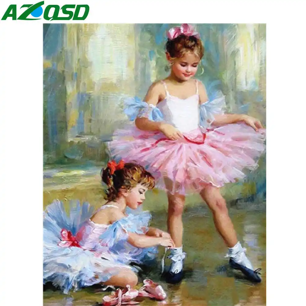 AZQSD DIY Хо Краски Раскраска по номерам холст ing Наборы балетные костюмы для девочек