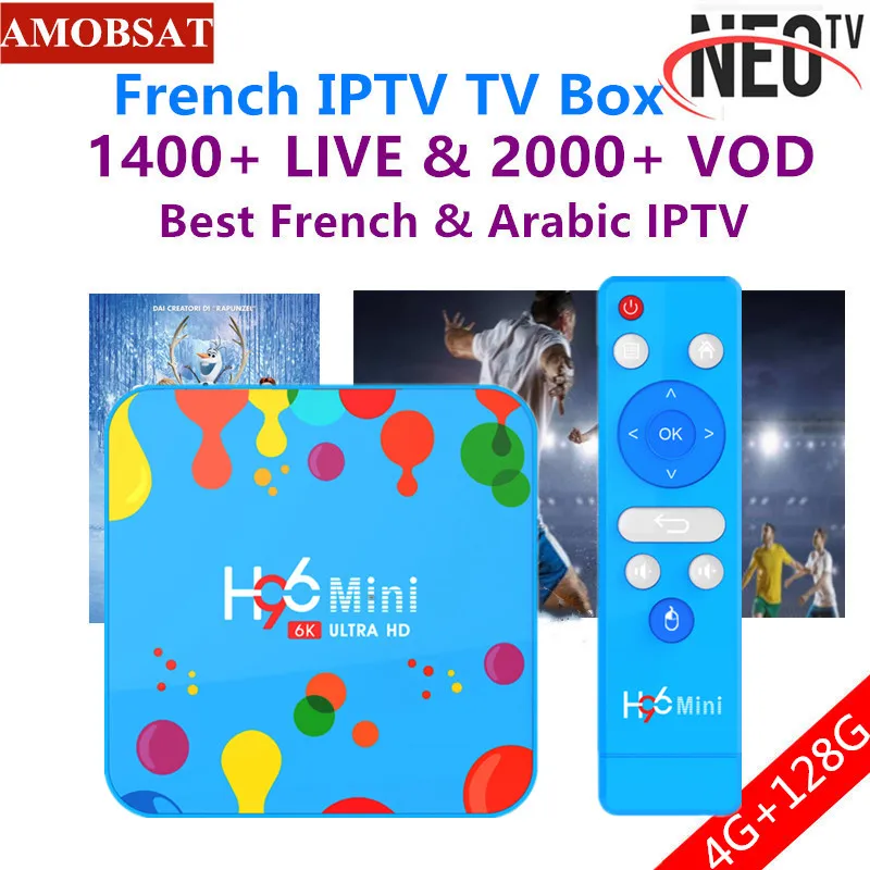 H96 Mini Android 9.0 Smart TV Box 6K H.265 Wifi HD Google Player Youtube Set top box + 1 year NEO p