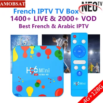 

H96 Mini Android 9.0 Smart TV Box 6K H.265 Wifi HD Google Player Youtube Set top box + 1 year NEO pro French IPTV Subscription