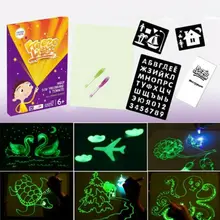 2019 Draw With Light Fun And Developing Toy Drawing Board Magic Draw Educational bowknot owl print draw diamond drawing