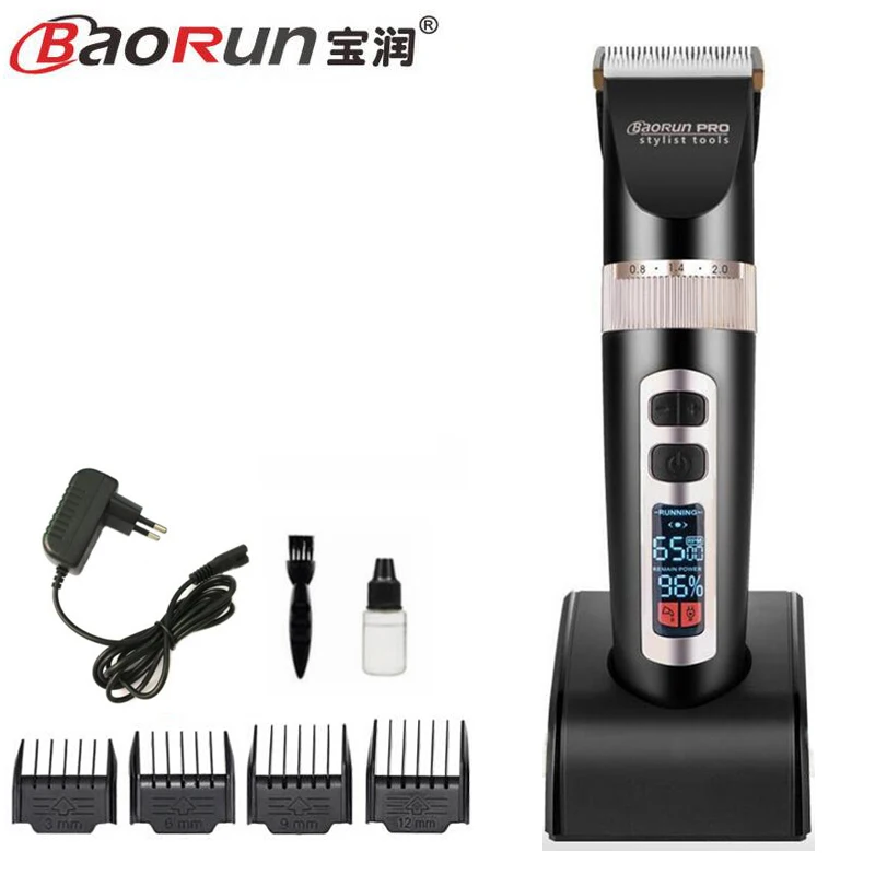 4pcs nozzles Профессиональная машинка для стрижки волос перезаряжаемый триммер для стрижки волос Мужская бритва для бороды электрический триммер станок для бритья для парикмахера A8S - Цвет: 4pcs nozzles
