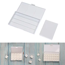 Paleta de aquarela vazia de 12/24 grades, caixa de bandeja de pintura para tinta acrílica e aquarela