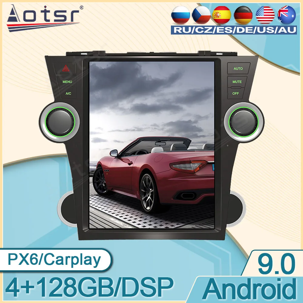 

Android 128G Auto 4G LTE Multimedia Player For Toyota Highlander 2009 - 2013 Car Radio Tesla GPS Navigation Stereo Unit 2Din DPS