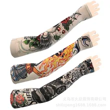 Рыбалка колледж Стиль Солнцезащитный УФ-защита вискоза Татуировка лед рукав спортивная защита манжета нарукавник с татуировкой