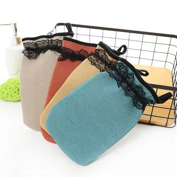 

Exfoliating Body Scrub Gloves Lace Bath Towel Bath Shower Gloves Scrubber Magic Peeling