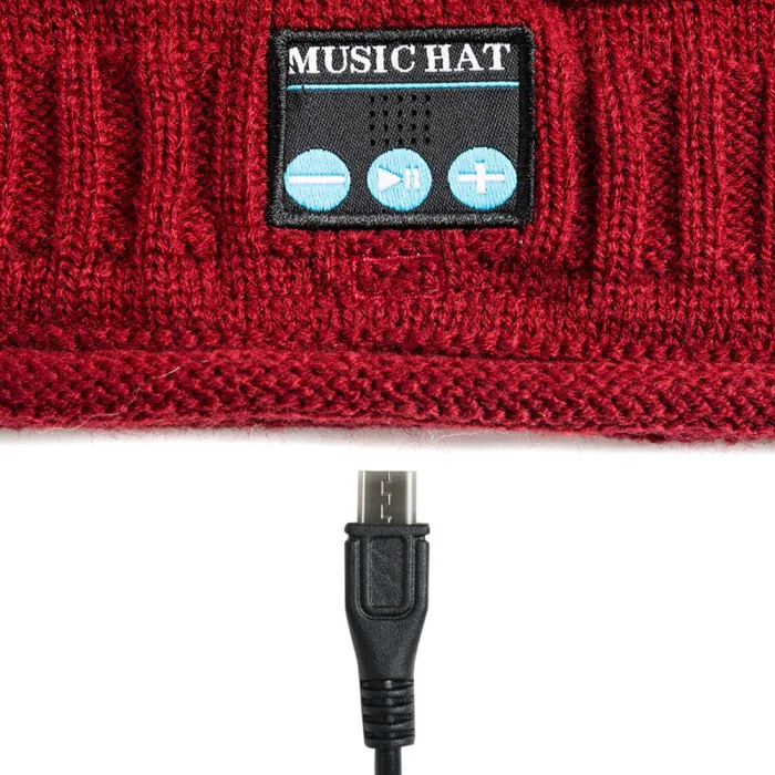 Hot Selling Bluetooth Music Knit Beanie Hat Wireless Smart Warm Cap Headset Speaker with Mic-B5