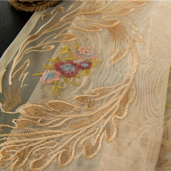 Tulle Curtain Роскошный Цветочный вышитый оконный экран готовые тюль занавес на заказ Европейский стиль домашний декор для гостиной спальни M165#4 - Цвет: Tulle Curtain