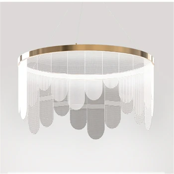 

New Nordic Style Modern Simple Chandelier Lamp Luxury Bedroom Lamp Round Decorative Crystal Chandelier Free Shipping LED Bulbs