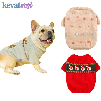 

Christmas Dog Coat Winter Warm Dog Clothes for Small Dogs Sweater Elk Christmas Dog Costume French Bulldog Pet Clothing S-XL