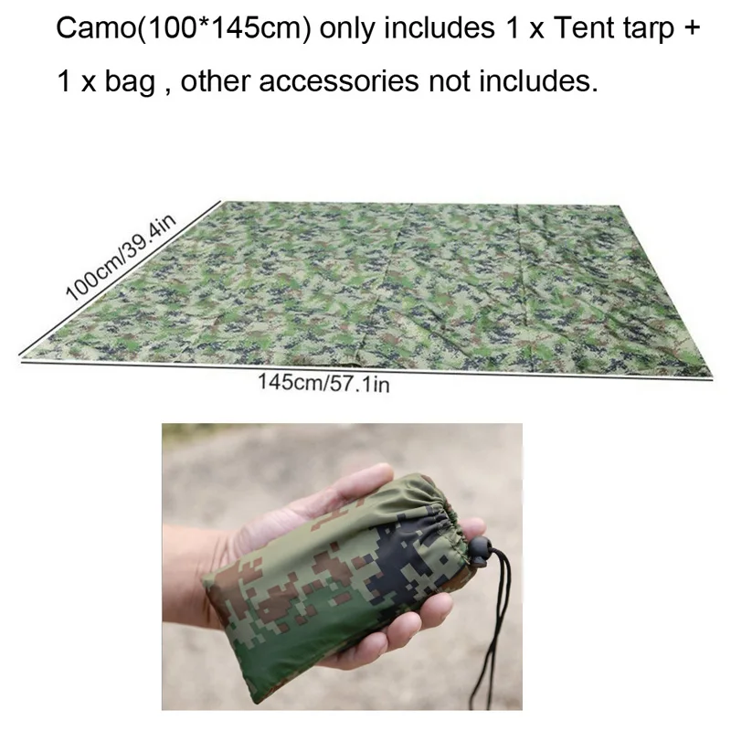 Camo складной коврик для пикника/маленький солнцезащитный навес водонепроницаемая палатка для активного отдыха коврик для пляжа или палатки Портативный наземный коврик 100*145 см