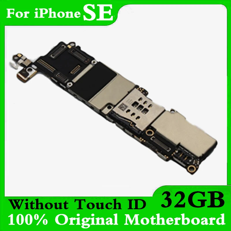 

Factory unlocked For iphone SE Motherboard in 32GB Without Touch ID,No iCloud for iphone 5SE SE Mainboard,100% Original