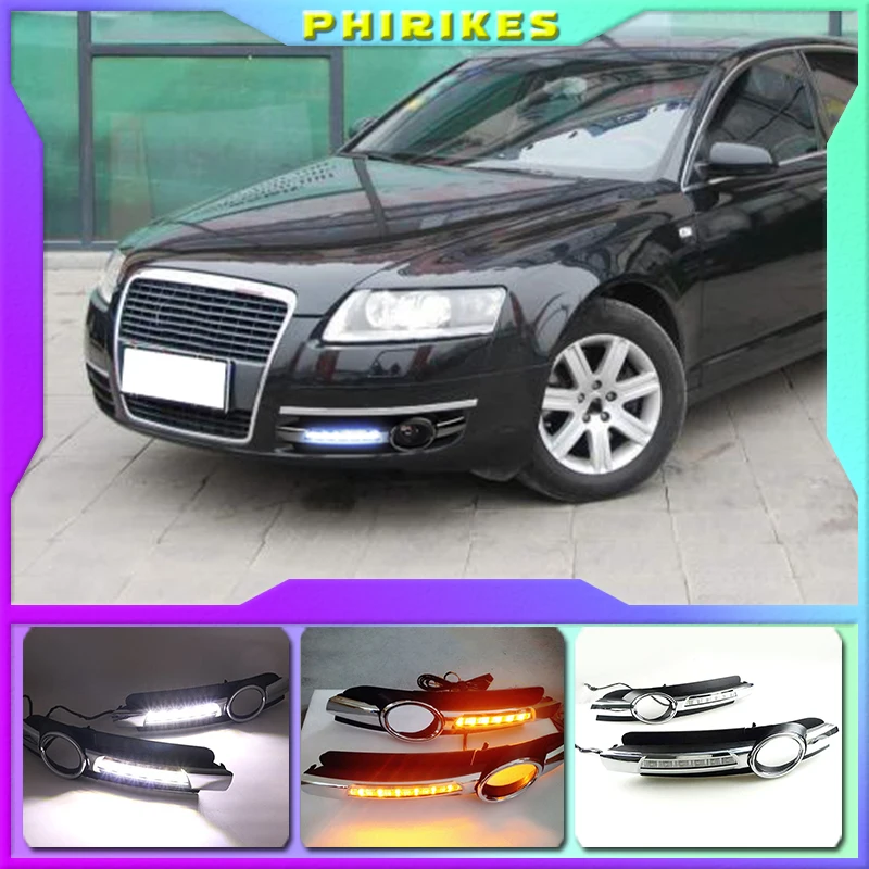 

2pcs LED DRL For AUDI A6 C6 2005 2006 2007 2008 Car LED DRL Daytime Running Light Fog Lamp Grille And Waterproof Wire Of Harness