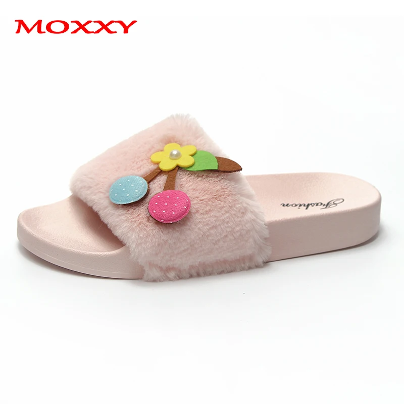 

2019 New Winter Slippers Women Shoes Fuzzy Fluffy Slippers Fur Slides Furry Flip Flops Bedroom Cute Home Indoor House Slippers