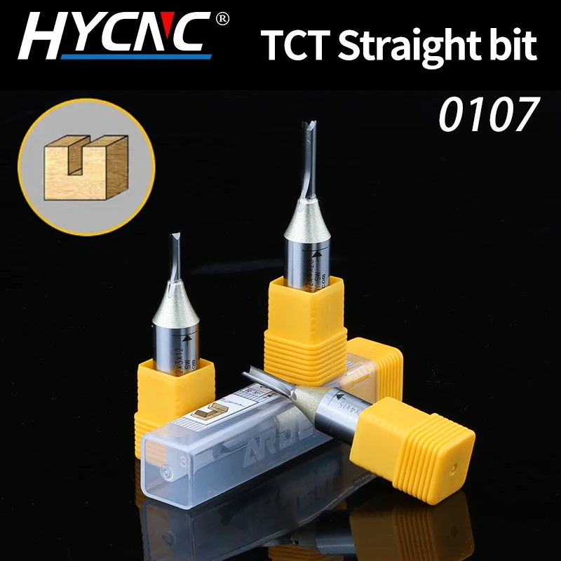 

Arden 0107 TCT Straight Router Bit 1/2*4 Shank Two flutes Straight Bits Grooving Rabbet endmill milling cutter