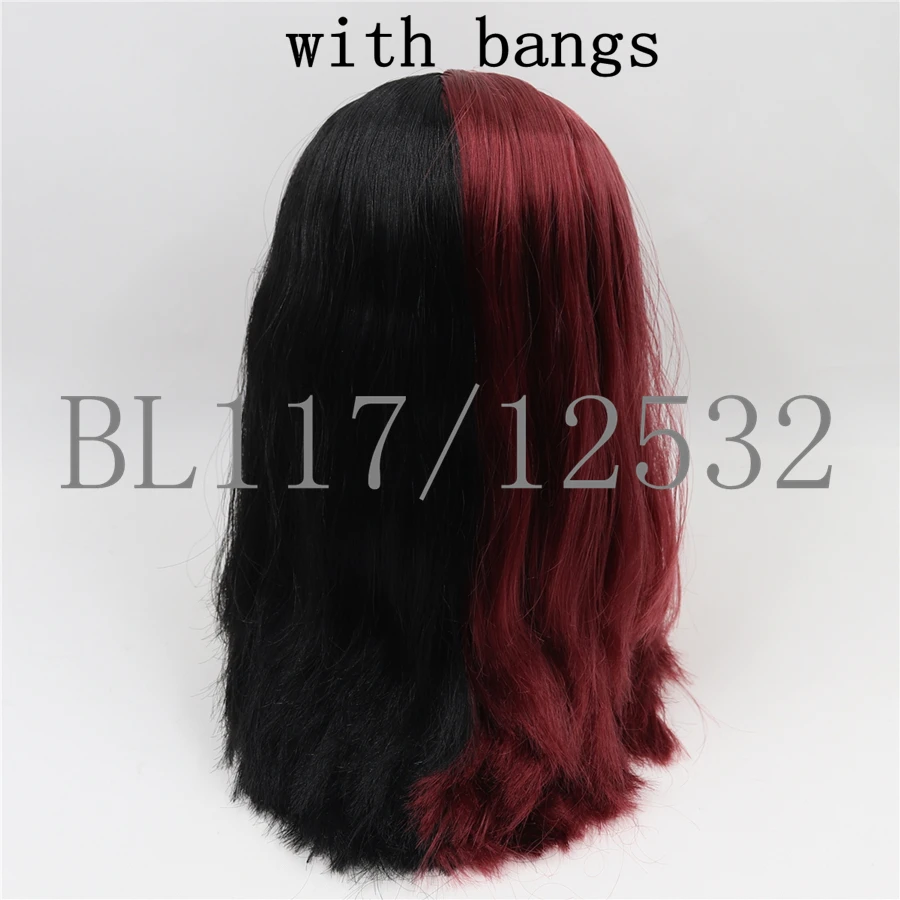 straight hair Blyth кукла ледяной парик RG головы и купол красные и черные волосы для пользовательских кукол DIY - Цвет: straight hair