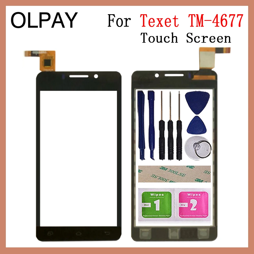 OLPAY 4,5 ''сенсорный мобильный телефон для Texet TM-4677 TM 4677 сенсорный экран стекло дигитайзер Сенсорная панель Переднее стекло Ремонт и инструменты