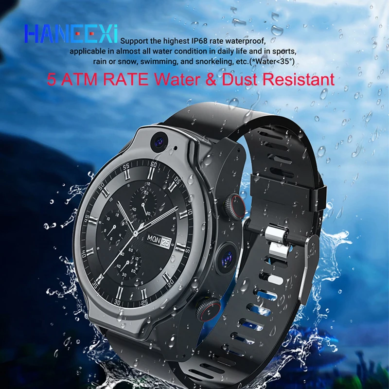 Real 5ATM ip68 Waterproof phone watch support 13MP Camera video
