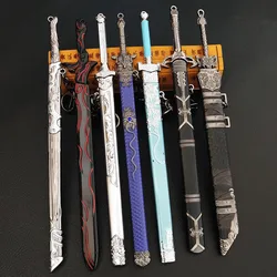 Mo Dao Zu Shi Anime Sword Simulation Weapon Wei Wuxian Yi Ling Lao Zu Lan Wangji Collection Model Alloy Keychain Desk Decor