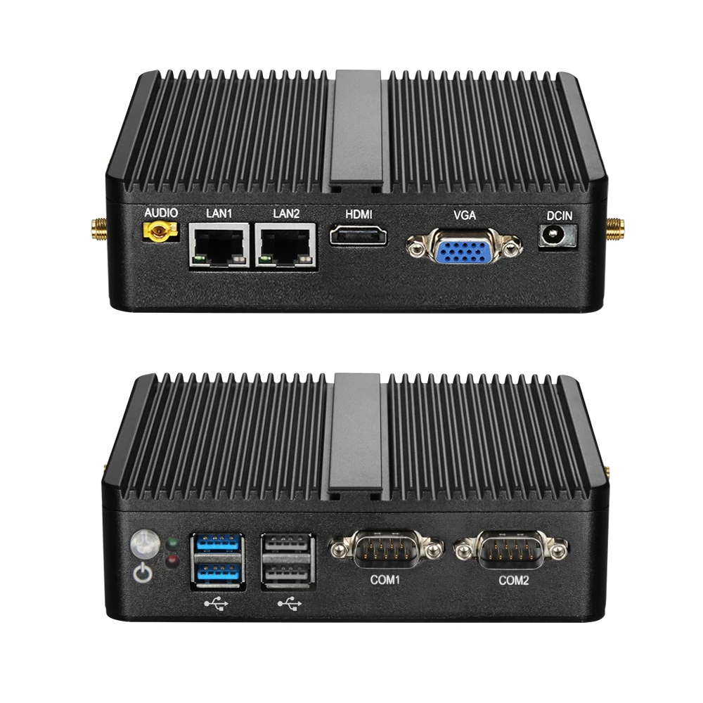 Comprar Mini PC Celeron J1900 Quad Core Windows 10 Dual LAN 2 * COM Mini computadora sin ventilador Celeron J1800 N2830 NetTop 300M WIFI HDMI VGA
