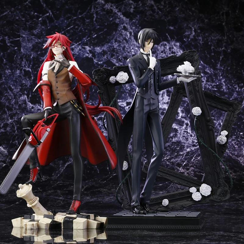 25cm Black Butler Sebastian Michaelis Action Figure Anime Housekeeper Book of Circus PVC Collection Model Dolls Toys for Gifts