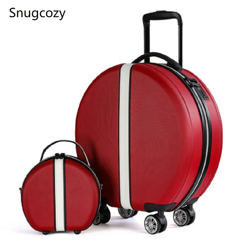 Snugcozy Round 18 Inch Size Handbags And Rolling Luggage Spinner Brand Travel Boardable Noble Suitcase