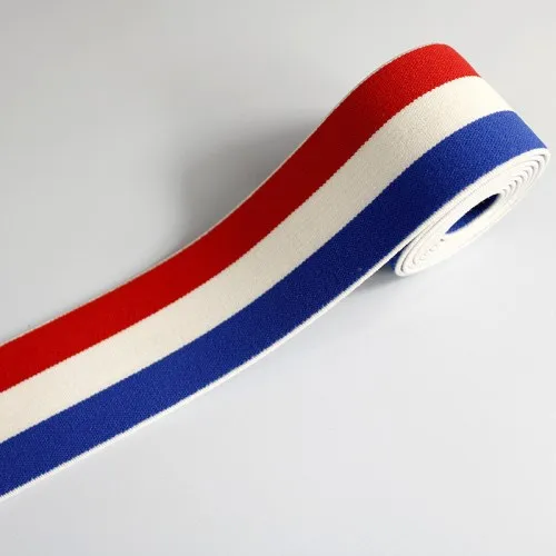 4cm Red White Blue 40 мм нейлоновая красочная резиновая резинка полосатые плечевые нижние ремни для тесьма для одежды Швейные DIY аксессуары для одежды 1 м - Цвет: 4cm Red White Blue