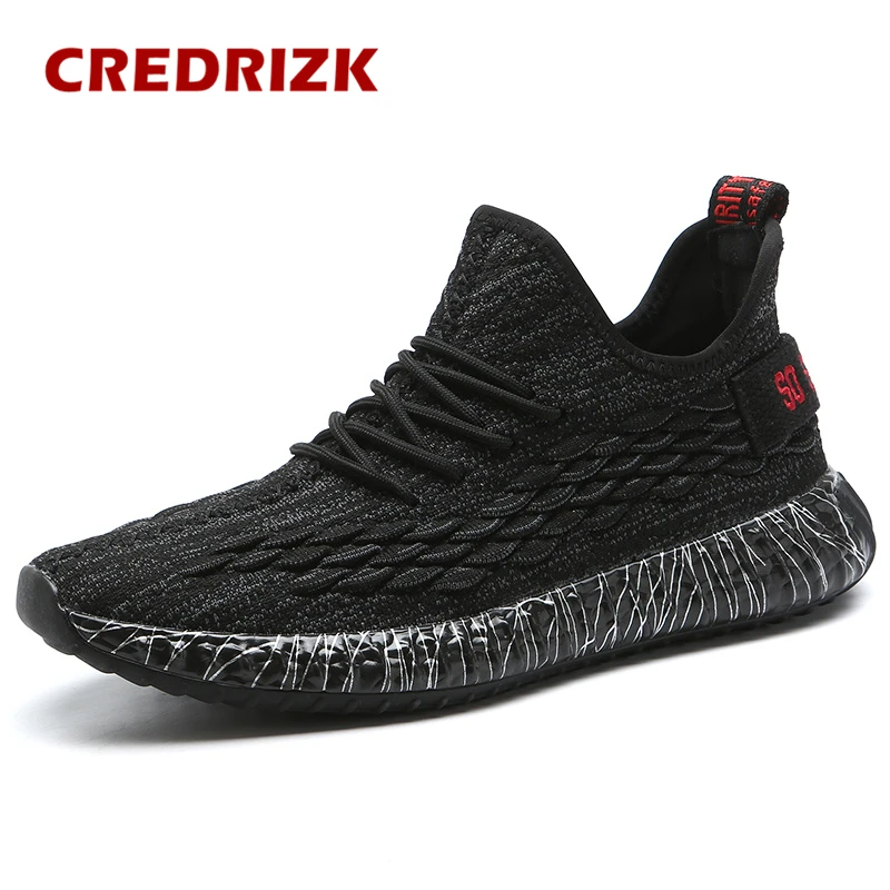 CREDRIZK/Брендовые мужские кроссовки; Flyknit; обувь для бега; дышащая Роскошная спортивная обувь на шнуровке; мужские кроссовки; Zapatillas; спортивная обувь; Hombre