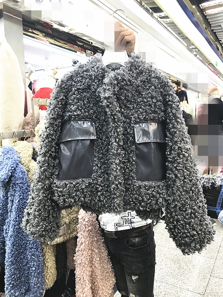 Модное пальто из овечьей шерсти Женская зимняя куртка новая Корейская свободная Меховая куртка маленькая ароматная куртка женская