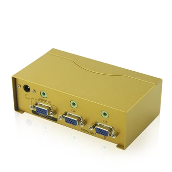

VGA Splitter 2 Port Metal 600MHz High Frequency 1 In 2 Out VGA Distributor With Audio