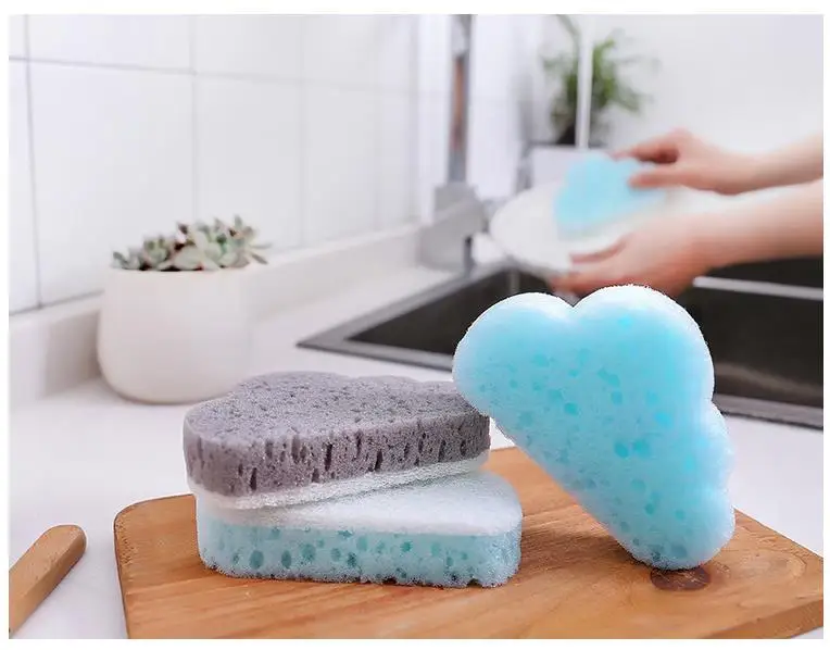 Облако Моделирование кухня Двусторонняя Чистящая площадка щетка для чистки, мытья посуды Spong Швабра