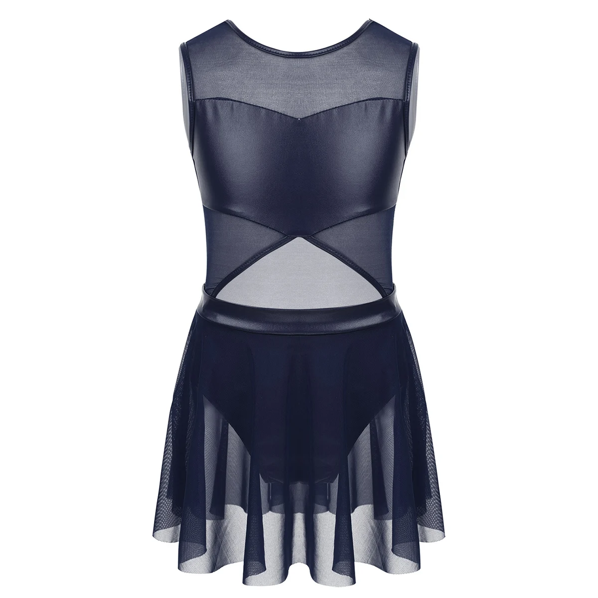 Navy Blue Детская юбка из прозрачной ткани для танцев, детский балетный танец, трико, платье-пачка, Художественный гимнастический Костюм Балерины - Цвет: Navy Blue
