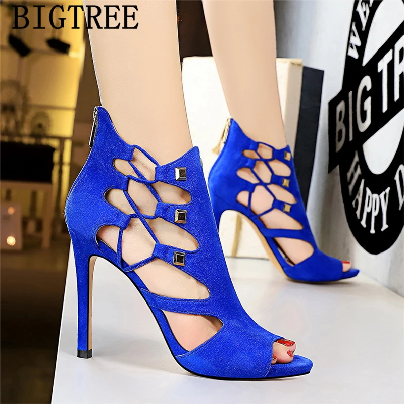 Сандалии гладиаторы bigtree женские Босоножки с открытым носком обувь для вечеринки