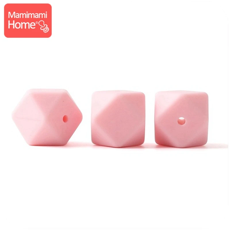 Candy Pink Mamihome 5 шт. Детские Прорезыватели для кормления 17 мм силиконовая восьмиугольная бусина может жевать DIY Ювелирные изделия игрушки для коляски Аксессуары для кормления Детские трофеи - Цвет: Candy Pink