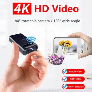 

Mini Wifi IP Camera Full HD 4K 1080P Portable Spy Gadgets Home Security Secret Camcorder Video Recorder IR Night Vision Camera
