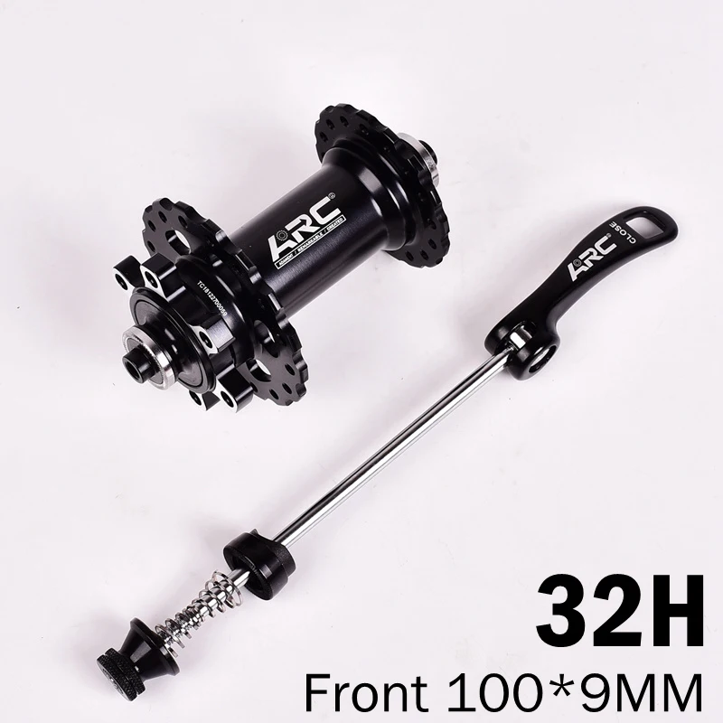 Black 100x9MM 32H Дуговые велосипедные ступицы герметичный подшипник MTB горный велосипед концентратор быстроразъемный набор ступиц велосипеда 32 28 36 отверстия дисковый тормоз QR 4 подшипники 4 Pawls - Цвет: Black 100x9MM 32H