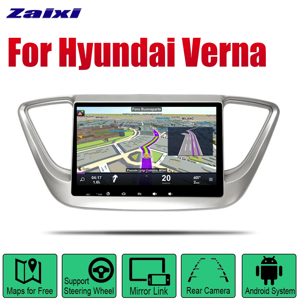 ZaiXi Android Автомагнитола Стерео gps навигация для hyundai Verna~ Bluetooth wifi 2din автомобильное радио стерео Мультимедиа