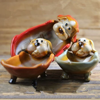 

Nordic Art Retro Ceramic Sheep Key Candy Jewelry Storage Tray Minimalist Home Bathroom Soap Box Three-dimensional Puppy Ashtray