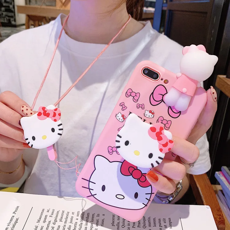 Роскошный 3D игрушечный держатель подставка для Iphone 11 Pro Чехол милый котенок розовый чехол для Iphone X XR XS MAX 7 8 6s Plus 11 Pro чехол ремешок