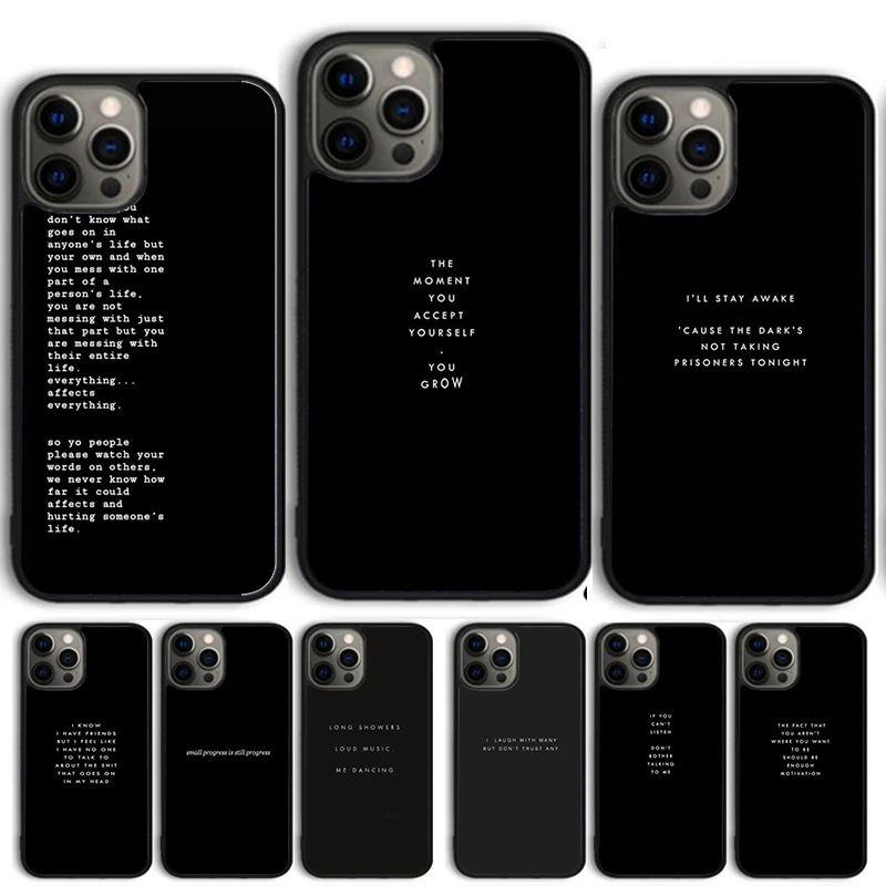 Aesthetic Minimal Quotes Phone Case Cover For Iphone 13 12 Pro Max Mini 11 Pro Max Xs X Xr 5 6s 7 8 Plus Se Coque Shell Phone Case Covers Aliexpress