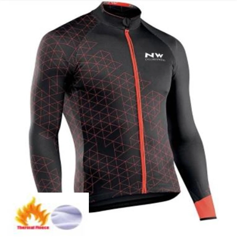winter jersey Northwave теплый Зимняя Теплая Флисовая велосипедная одежда NW Мужской трикотажный костюм для прогулок верховой езды на велосипеде MTB Одежда комбинезон комплект - Цвет: winter jersey