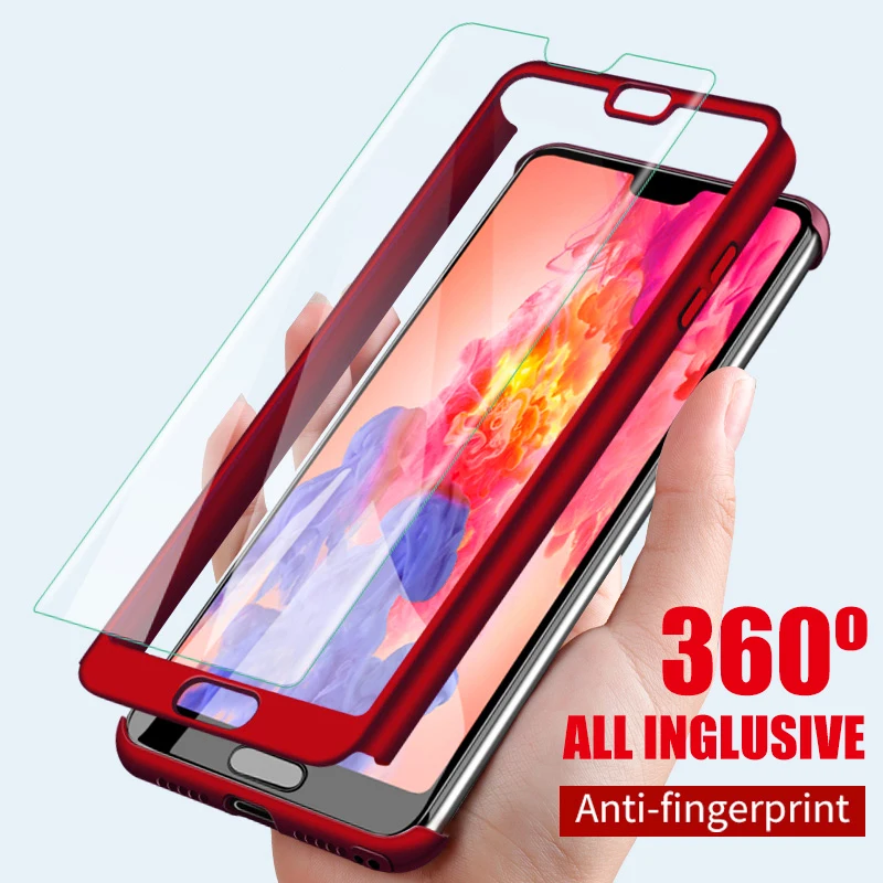 

360 Full Hard PC Protective Case For Huawei Honor 20 Pro 9X Nova 5 Pro P30 Lite P20 P Smart Y5 Y9 2019 Mate 20 Shockproof Cover