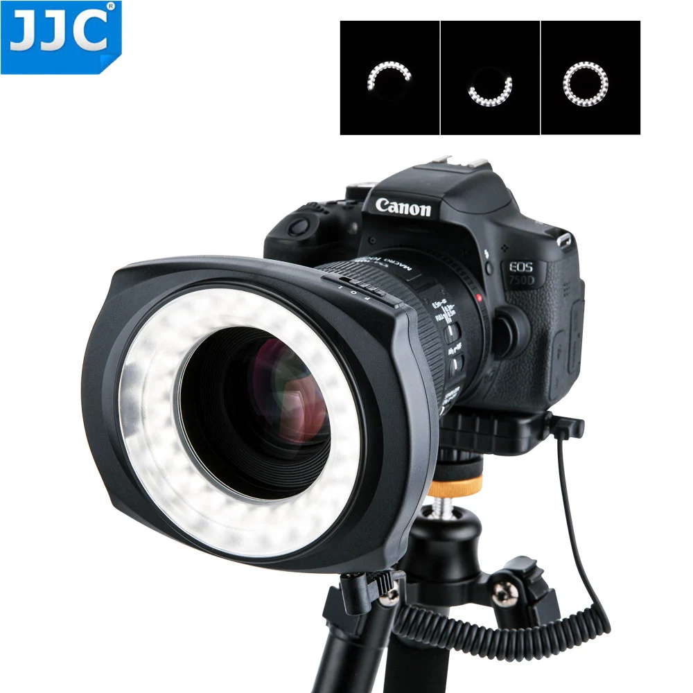 

JJC LED Flash Macro Ring Light Speedlite for DSLR Macro Lens Includes Adapter Ring 49mm 52mm 55mm 58mm 62mm 67mm Step Ring