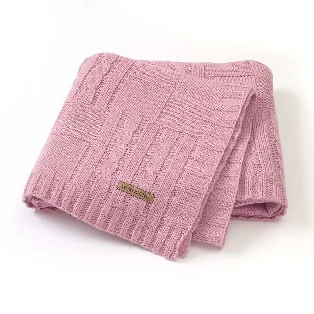 PINK Г. Удобное Хлопковое одеяло для новорожденных зимнее мягкое теплое одеяло для дивана/детское одеяло для маленьких мальчиков и девочек фланелевое одеяло для пеленания - Цвет: PINK