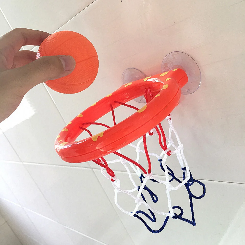 1 Набор забавных детских игрушек для ванной, пластиковая Ванна, баскетбольный обруч с 3 шариками, обучающая игра для стрельбы, детская игрушка для душа для мальчиков и девочек