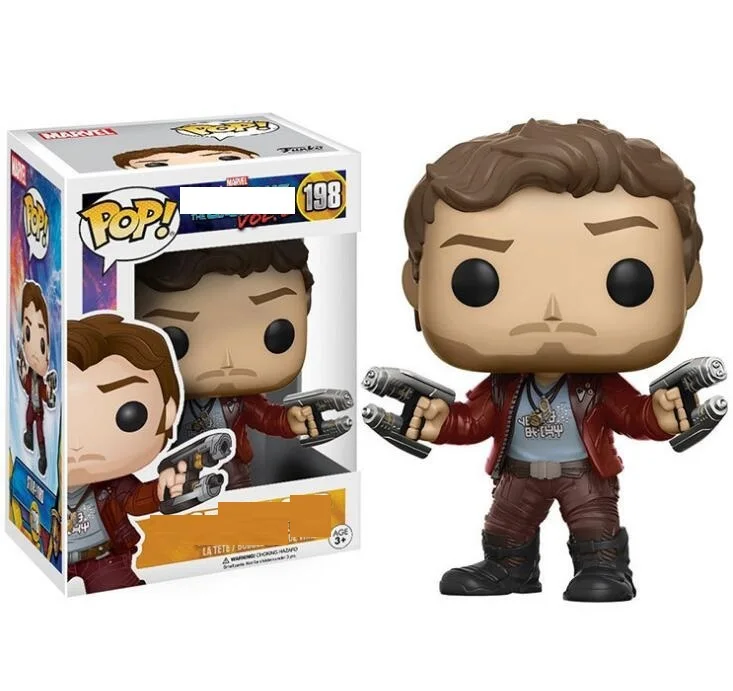 Funko POP Marvel Мстители 10 см стражи звезды-Лорд ракета енот фильм фигурки модель игрушки для детей - Цвет: 198 with box