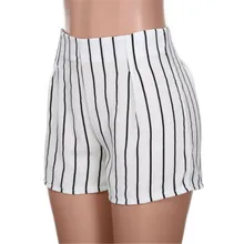 Женские шорты для йоги, Летние Стильные шорты с высокой талией, шорты на молнии, пляжные шорты с высокой талией, шорты в полоску для фитнеса, спорта, йоги, женские